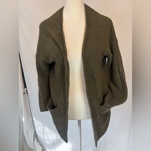 American Eagle, long cardigan, brown,l size small, with pockets no button style